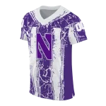 customized northwestern wildcats rugged stripes purple jersey best selling