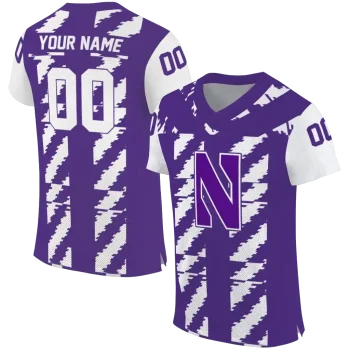customized northwestern wildcats stripe block purple jersey best selling