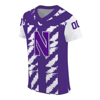 customized northwestern wildcats stripe block purple jersey fashion forward