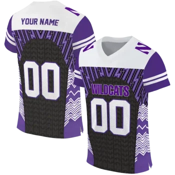 customized northwestern wildcats tire arrows purple black white jersey best selling