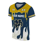 customized notre dame fighting irish dripping flames navy white jersey best selling
