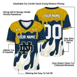 customized notre dame fighting irish dripping flames navy white jersey best selling