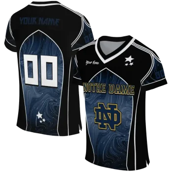 customized notre dame fighting irish halftone slant navy black jersey best selling