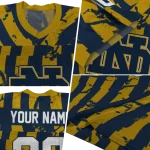 customized notre dame fighting irish stripe splatter navy jersey best selling