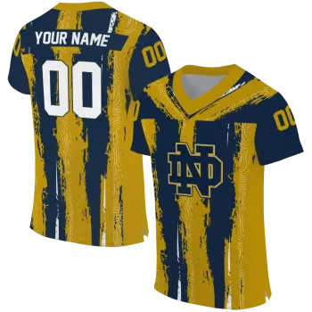 customized notre dame fighting irish striped texture navy jersey best selling