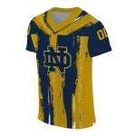 customized notre dame fighting irish striped texture navy jersey best selling