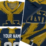 customized notre dame fighting irish striped texture navy jersey best selling