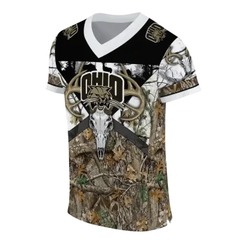 customized ohio bobcats antler skull camouflage hunting jersey fashion forward