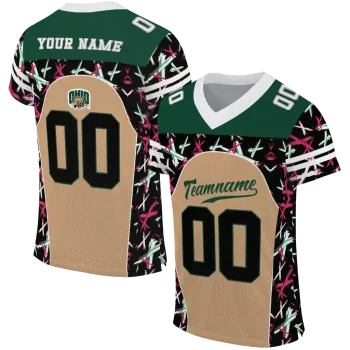 customized ohio bobcats brushstroke xs tan black jersey best selling