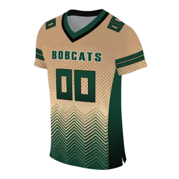 customized ohio bobcats halftone sweep tan black jersey fashion forward