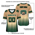 customized ohio bobcats halftone sweep tan black jersey best selling