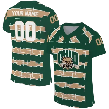 customized ohio bobcats layered grids green jersey best selling