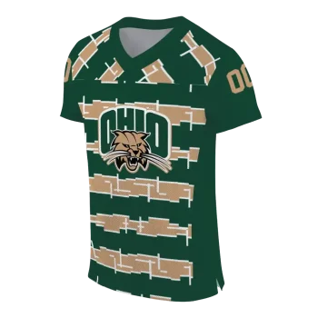 customized ohio bobcats layered grids green jersey fashion forward