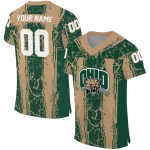 customized ohio bobcats rugged stripes green jersey best selling