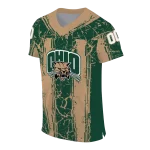 customized ohio bobcats rugged stripes green jersey best selling