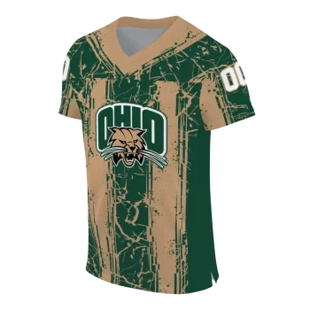 customized ohio bobcats rugged stripes green jersey fashion forward