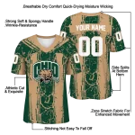 customized ohio bobcats rugged stripes green jersey best selling