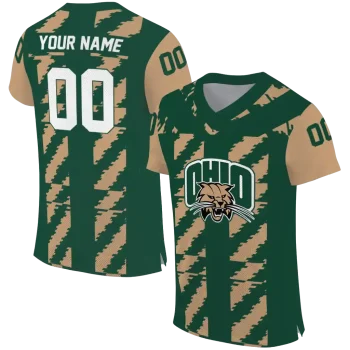 customized ohio bobcats stripe block green jersey best selling