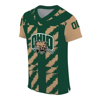 customized ohio bobcats stripe block green jersey fashion forward
