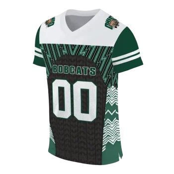 customized ohio bobcats tire arrows green black white jersey fashion forward