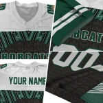 customized ohio bobcats tire arrows green black white jersey best selling