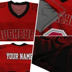 customized ohio state buckeyes halftone flow scarlet black jersey best selling