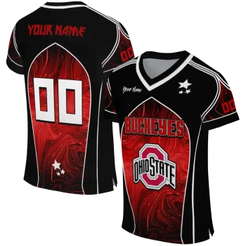 customized ohio state buckeyes halftone slant scarlet black jersey best selling