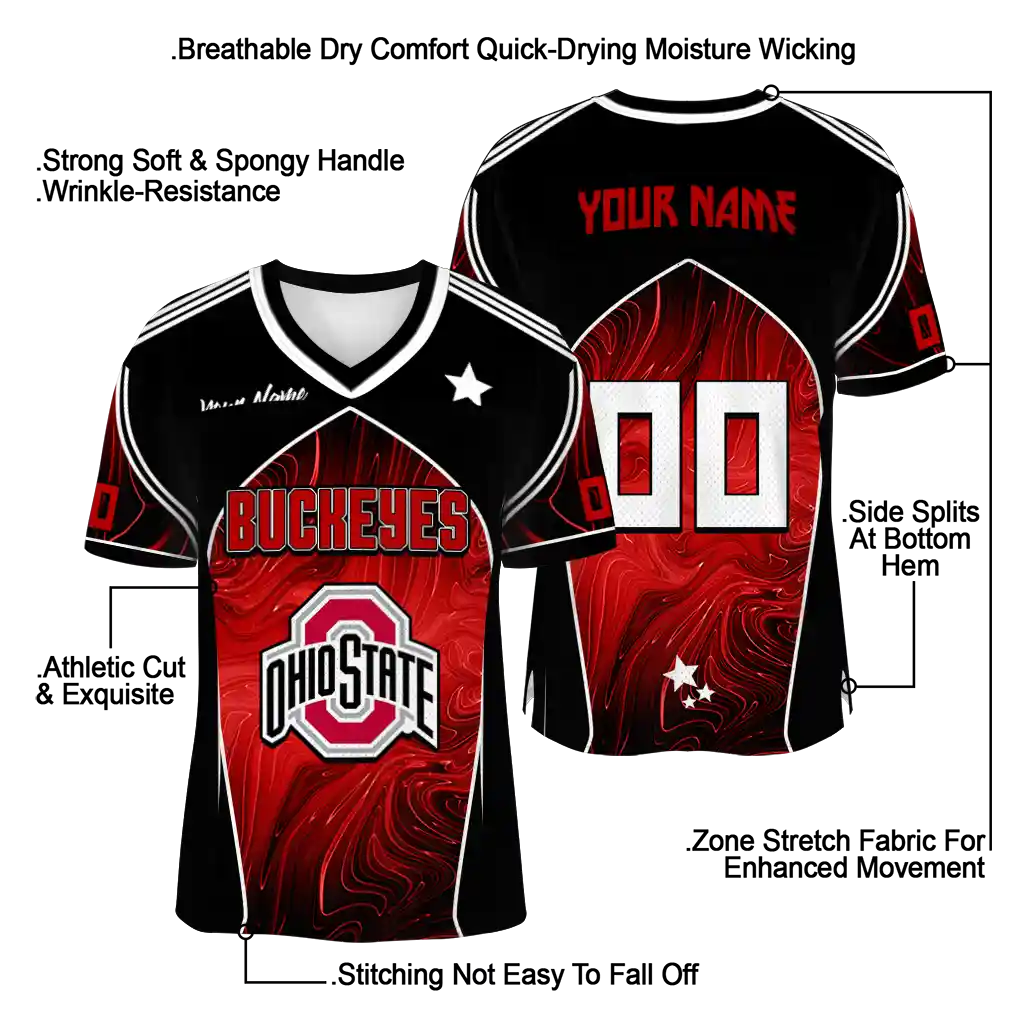customized ohio state buckeyes halftone slant scarlet black jersey latest model customized ohio state buckeyes halftone slant scarlet black jersey latest model