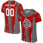 customized ohio state buckeyes striped texture scarlet jersey best selling