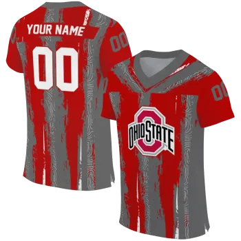 customized ohio state buckeyes striped texture scarlet jersey best selling