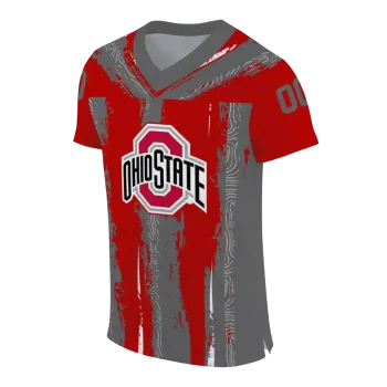 customized ohio state buckeyes striped texture scarlet jersey fashion forward