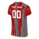 customized ohio state buckeyes striped texture scarlet jersey best selling