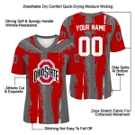customized ohio state buckeyes striped texture scarlet jersey best selling
