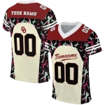 customized oklahoma sooners brushstroke xs cream black jersey best selling