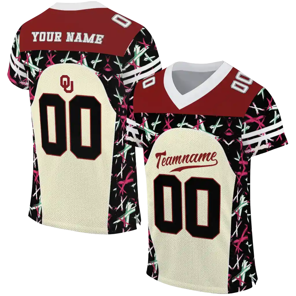 customized oklahoma sooners brushstroke xs cream black jersey best selling customized oklahoma sooners brushstroke xs cream black jersey best selling