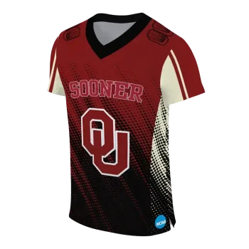 customized oklahoma sooners halftone flow crimson black jersey fashion forward