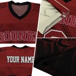 customized oklahoma sooners halftone flow crimson black jersey best selling