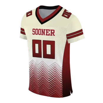 customized oklahoma sooners halftone sweep cream black jersey fashion forward