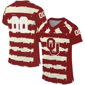 customized oklahoma sooners layered grids crimson jersey best selling