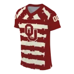 customized oklahoma sooners layered grids crimson jersey best selling