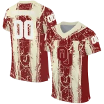 customized oklahoma sooners rugged stripes crimson jersey best selling