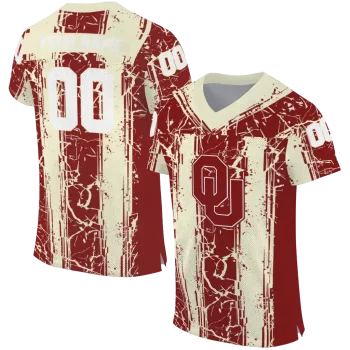 customized oklahoma sooners rugged stripes crimson jersey best selling