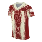 customized oklahoma sooners rugged stripes crimson jersey best selling