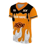 customized oklahoma state cowboys dripping flames orange white jersey best selling