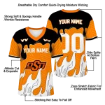customized oklahoma state cowboys dripping flames orange white jersey best selling