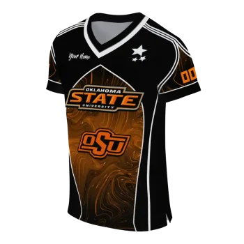 customized oklahoma state cowboys halftone slant orange black jersey fashion forward