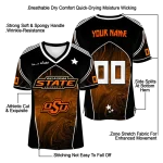 customized oklahoma state cowboys halftone slant orange black jersey best selling