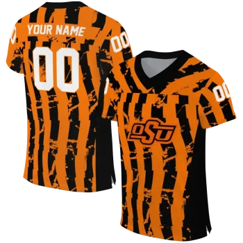 customized oklahoma state cowboys stripe splatter orange jersey best selling