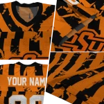 customized oklahoma state cowboys stripe splatter orange jersey best selling