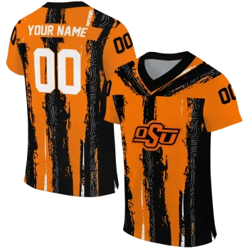 customized oklahoma state cowboys striped texture orange jersey best selling